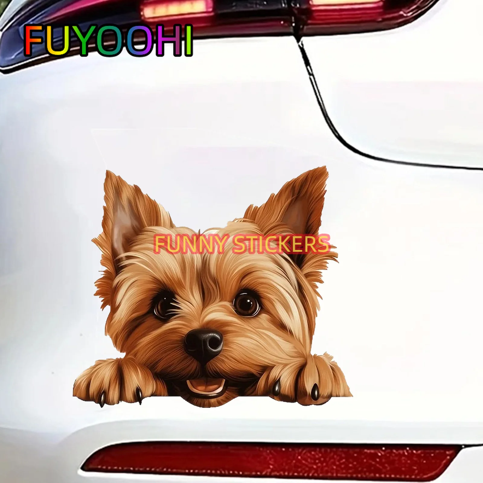 FUYOOHI Silky Terrier - Pegatinas autoadhesivas para coche, portátil, motocicleta