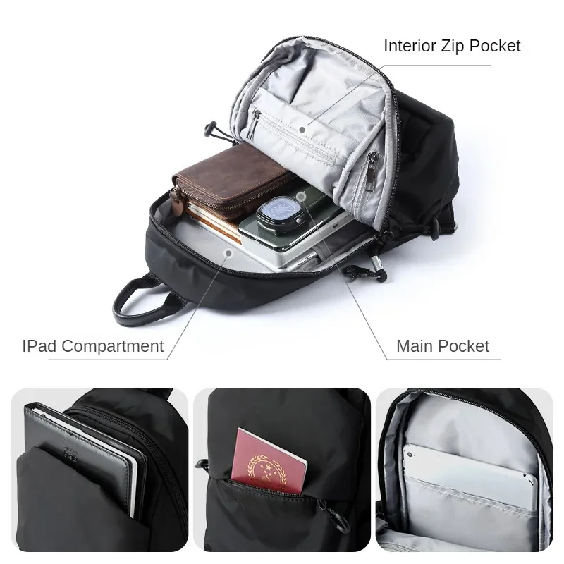 Male Shoulder Chest Bag for Men Casual Crossbody Bag Men Anti Theft School Summer Outdoor Short Trip Messengers Sling Bag