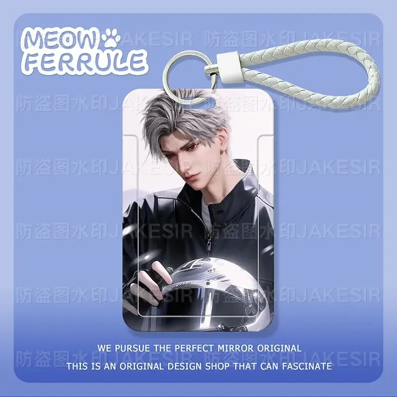 Love and Deepspace  Anime Sylus Student Meal Card Set ID Set Bus Subway Card Sets Protective Case Card Cover Keychain Pendant