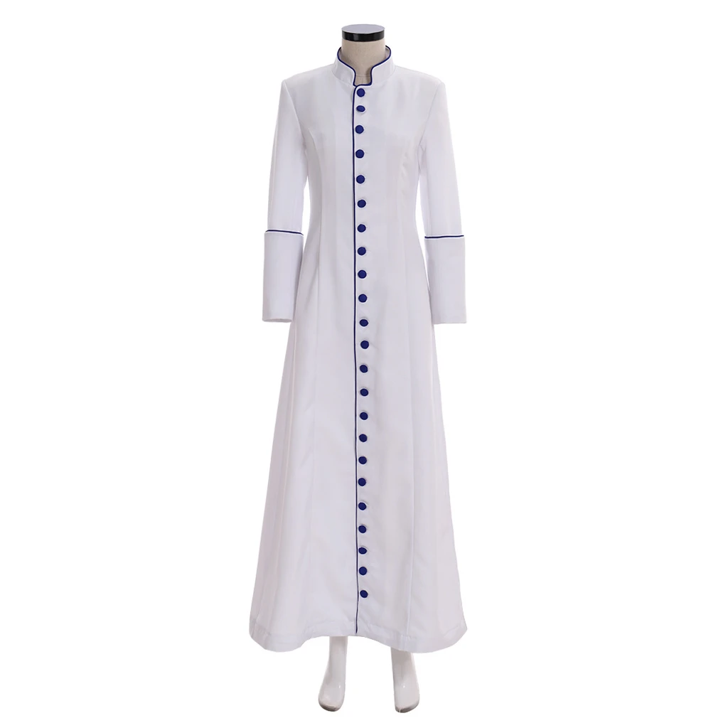 

Roman women white Priest Cassock Robe Gown Clergyman Vestments Medieval Ritual Robe