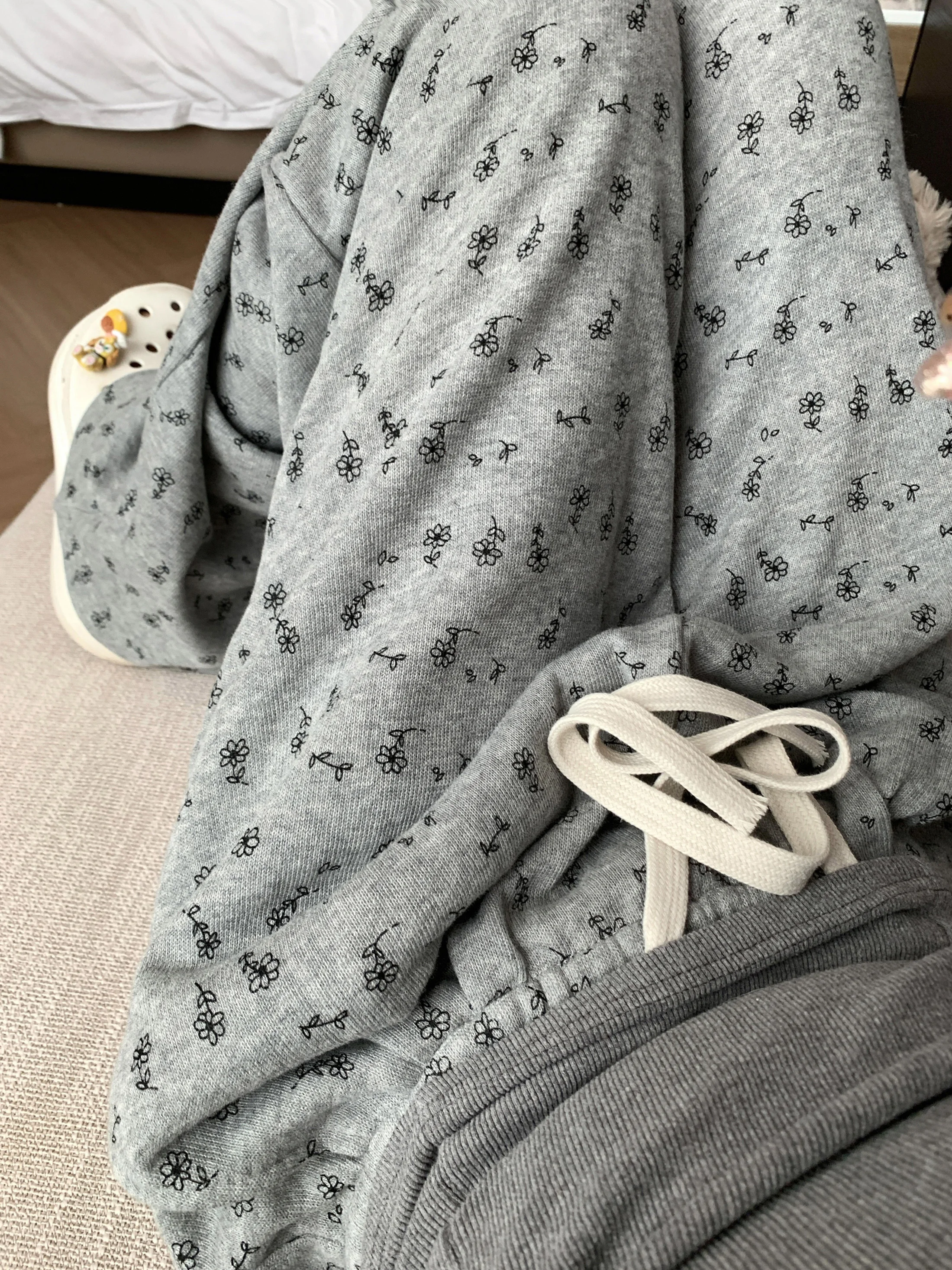 2025 Summer New Japanese Style Ins Pure Cotton Women's Loose Casual Small Floral Straight Pants Home Long Pants