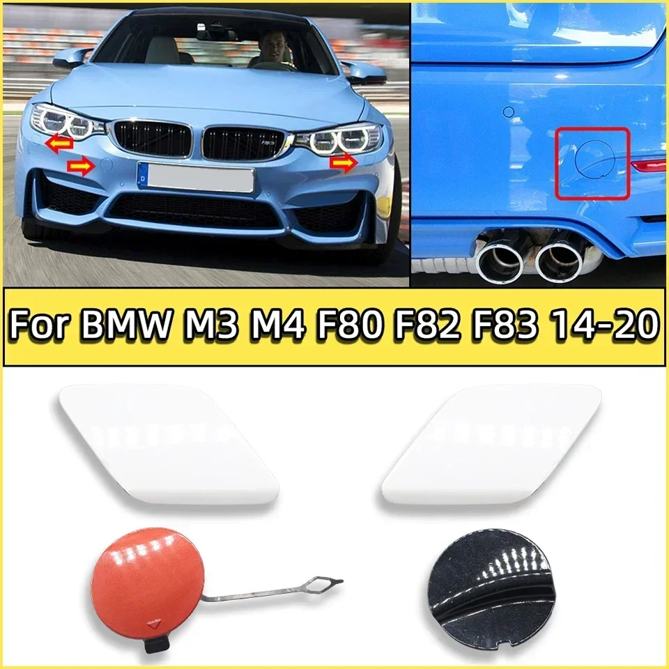 Headlight Washer Nozzle Cover Front Rear Bumper Cover For BMW M3 M4 F80 F82 F83 2014 2015 2016 2017 2018-2020 Car Accessories