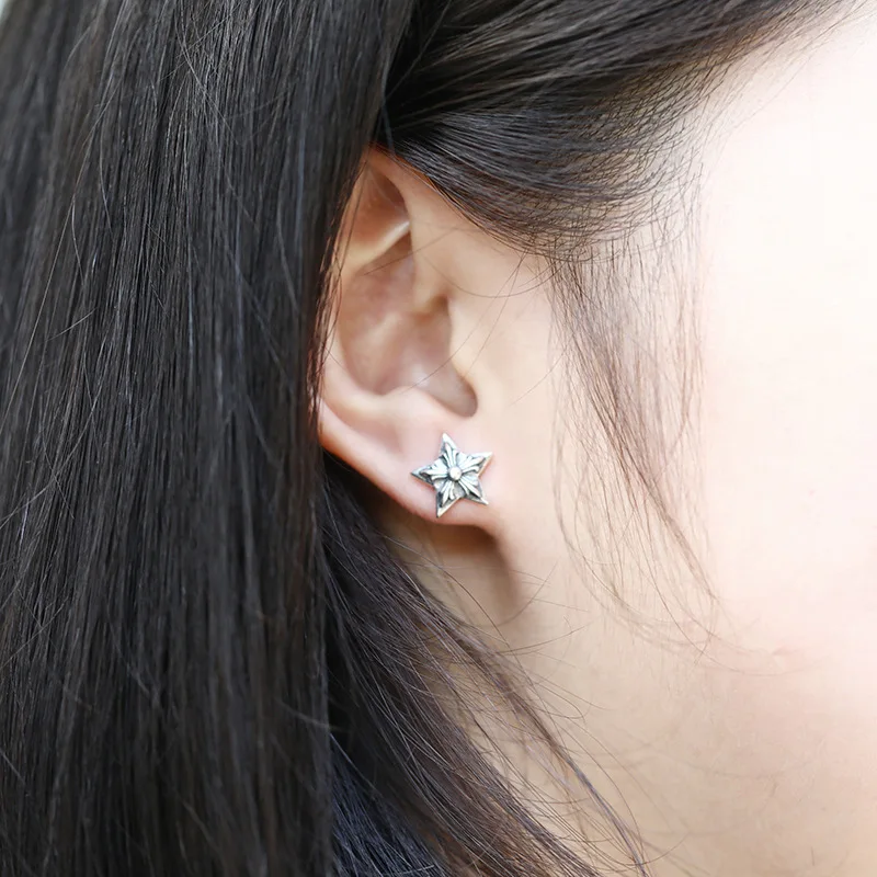 Buyee 925 Sterling Silver Star Stud Earring Excellent Sweet Small Earring for Women Men Fashion Party Fine Jewelry Earring