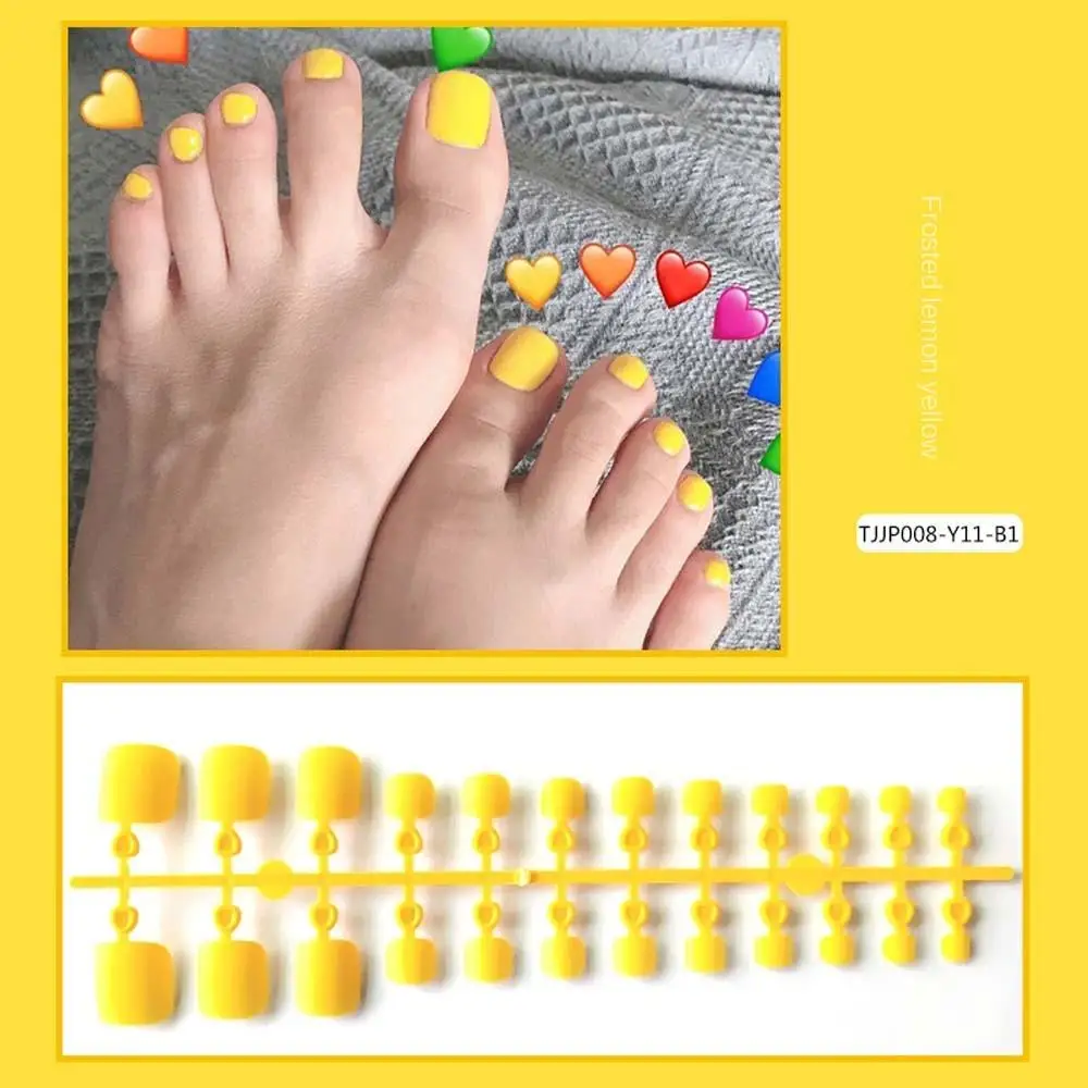 Nail Art Tip Feet Artificial Nails Matte False Toenails Full Cover False Nails Solid Color Nails Patch Frosted Fake Toe Nails