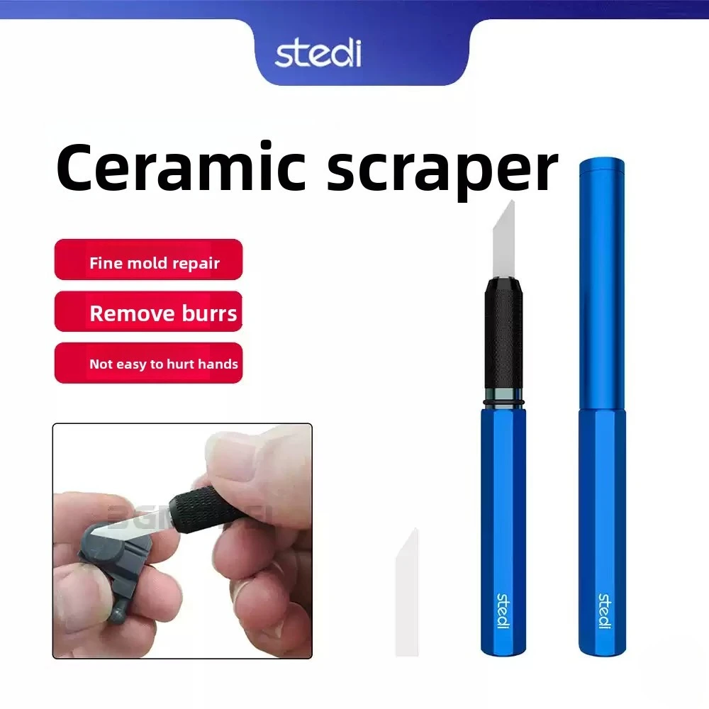 Stedi MS39M Ceramic Curved Scraper For Military Model Sprue Trimming Arc Edge Polishing Hobby Modeling Tool