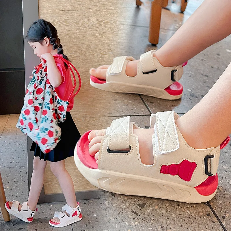 

Kid Casual Sandals Fashion Breathable Summer Non-slip Children Flat Shoes Girl 2025 New Medium Large Soft Soled Boy Beach