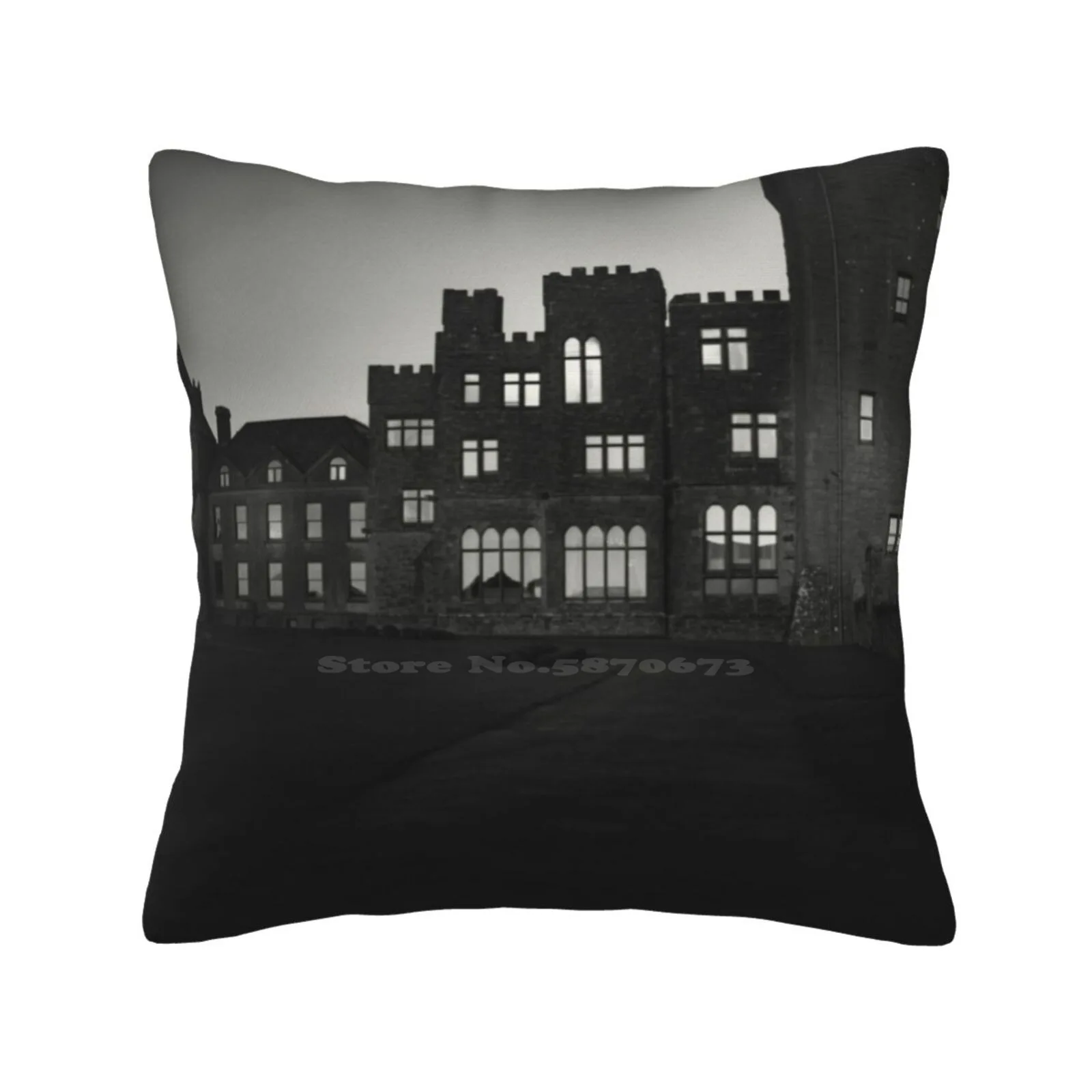 Darkness Fashion Sofa Throw Pillow Cover Pillowcase Landscape Castle Sky B W Film Dark Black Mood Visual Poetry Medium Format