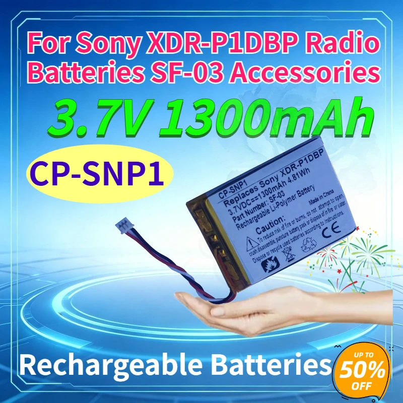 

Brand New CP-SNP1 3.7V 1300mAh Rechargeable Li-Ion Battery for Sony XDR-P1DBP Radio Batteries SF-03 Accessories in Stock