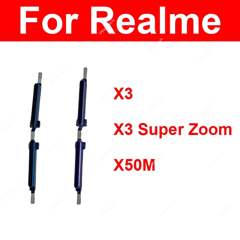 

Боковая кнопка громкости для Realme X3 X3 Super Zoom X50M 5G, боковые кнопки громкости, запасные части для ключей
