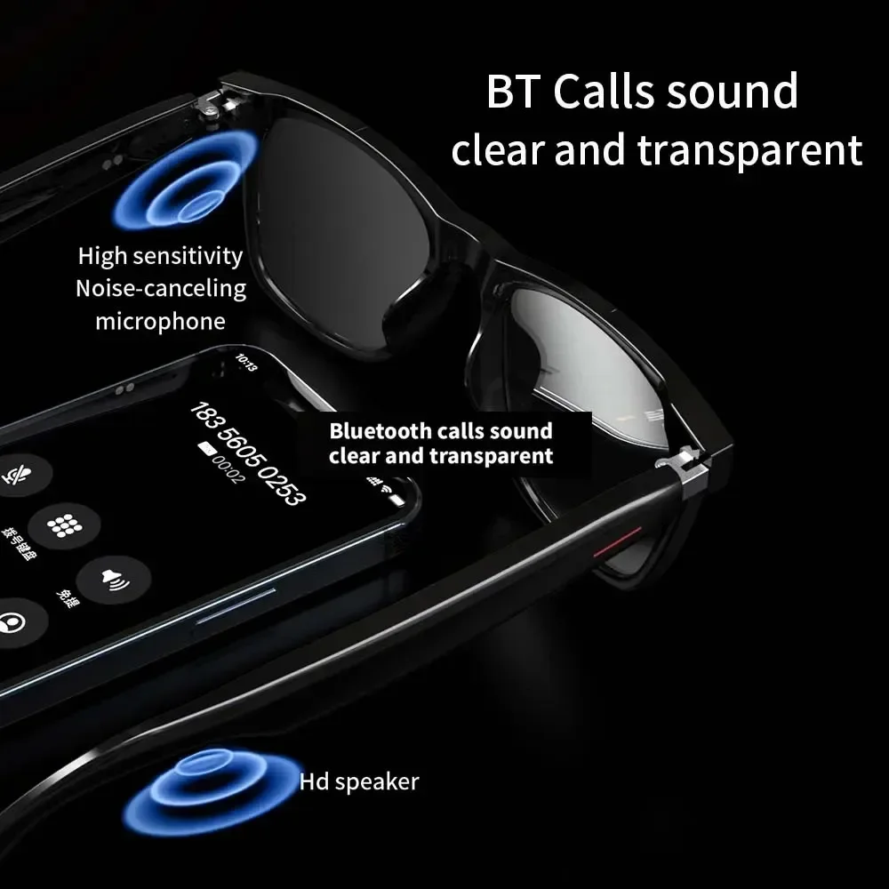 Kacamata Pintar Bluetooth, Headset Bluetooth teknologi Modern tanpa kabel Headset pria wanita untuk olahraga luar ruangan xiaomi