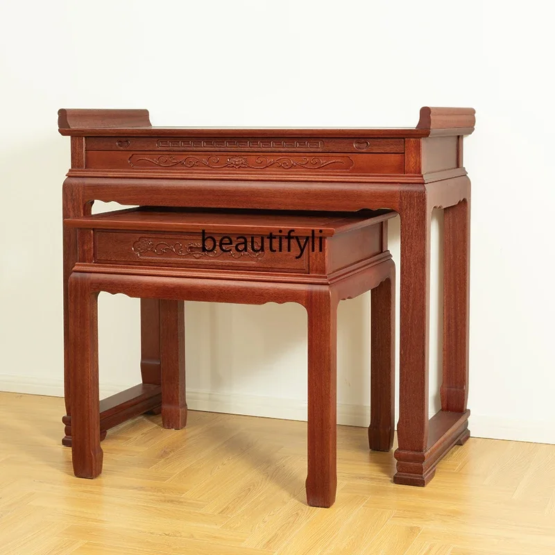 

A07 Solid Wood Altar Altar Altar Offering Home Buddha Shrine Entrance Incense Burner Table