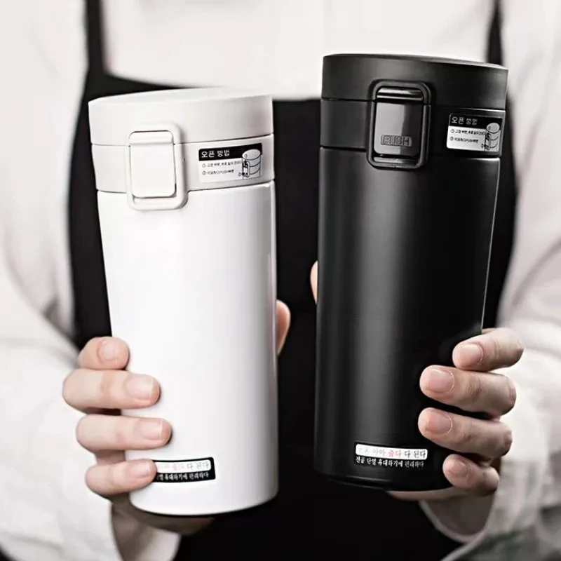 0.51L แก้วความร้อนผนังคู่ 304 ถ้วยกาแฟสแตนเลสกระติกน้ําร้อนขวดชากาแฟ Leak-proof THERMOS แก้ว