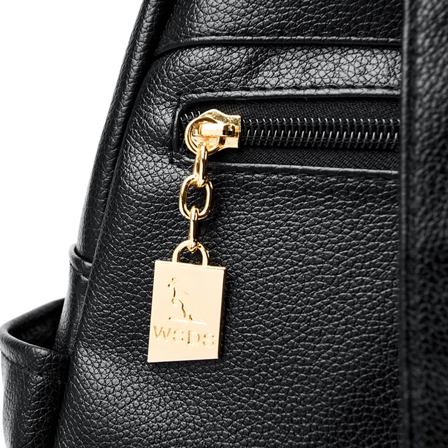 College Women Backpack Designer Soft Leather Vintage Packbag Female Travel Back Pack School Bags for Teenage Girls Shoulder Bag