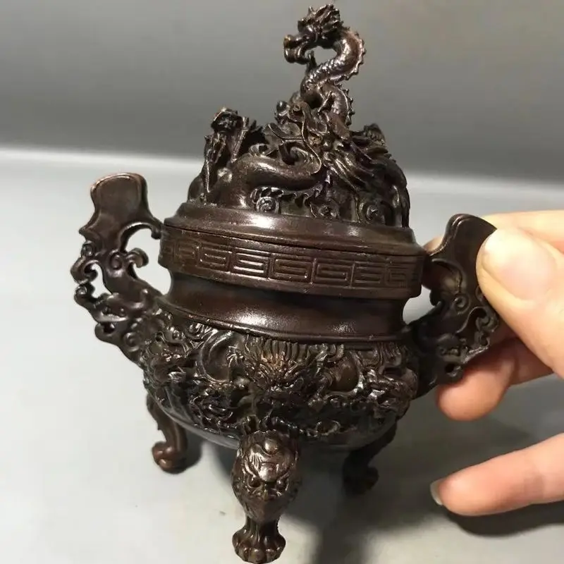 Antique-style Nine-Dragon Incense Burner, Retro and Nostalgic Incense Holder for Indoor Living Room, Sandalwood Incense Burner,