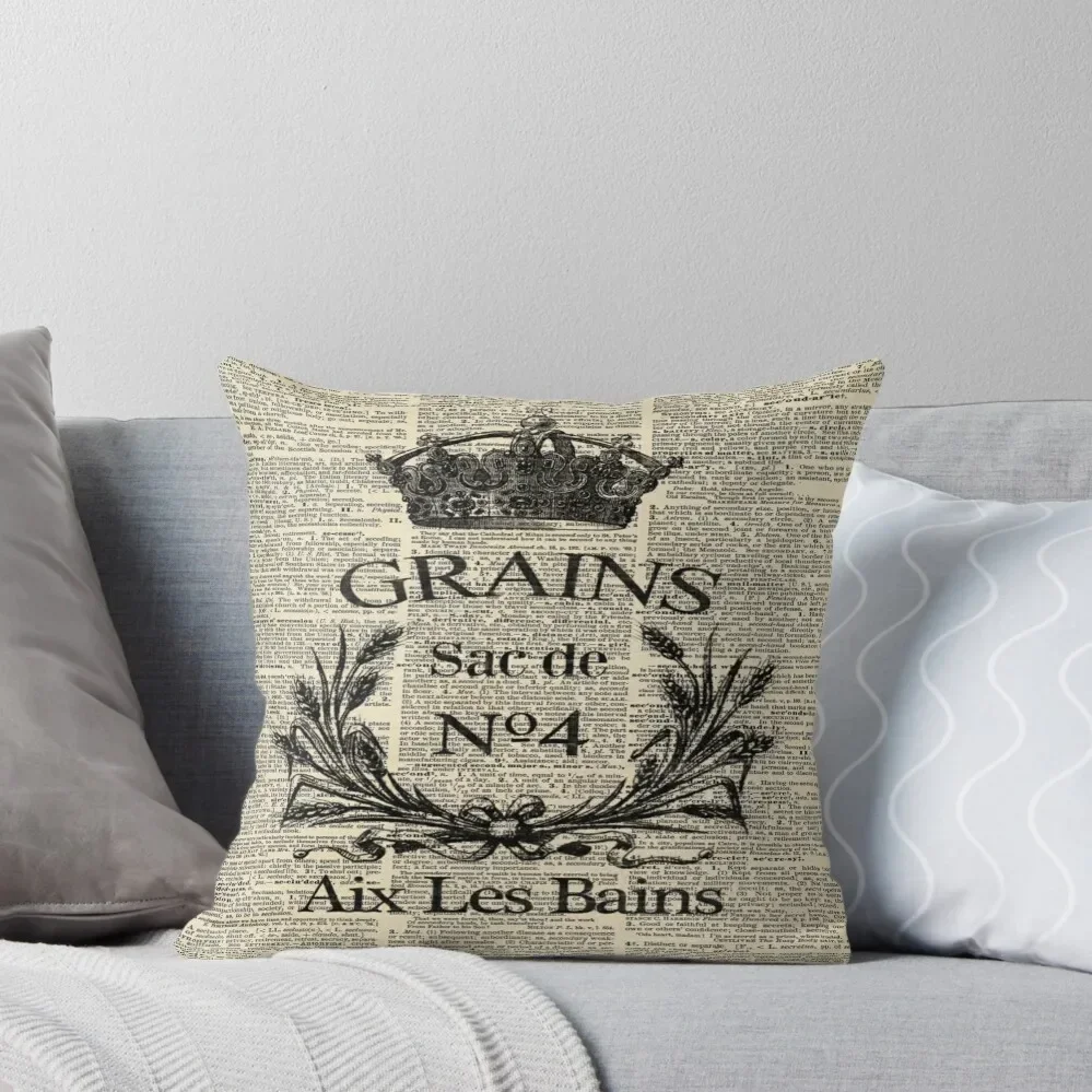 

Dark Academia rustic farmhouse shabby french country wheat wreath Throw Pillow Decorative Sofa Cushion bed pillows pillow