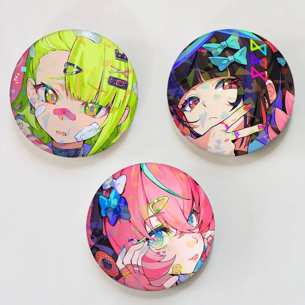 Angels of Delusion Game Zenless Zone Zero Round Badge Lapel Pins for Backpacks Briefcase Laser Brooch Clothes Gifts