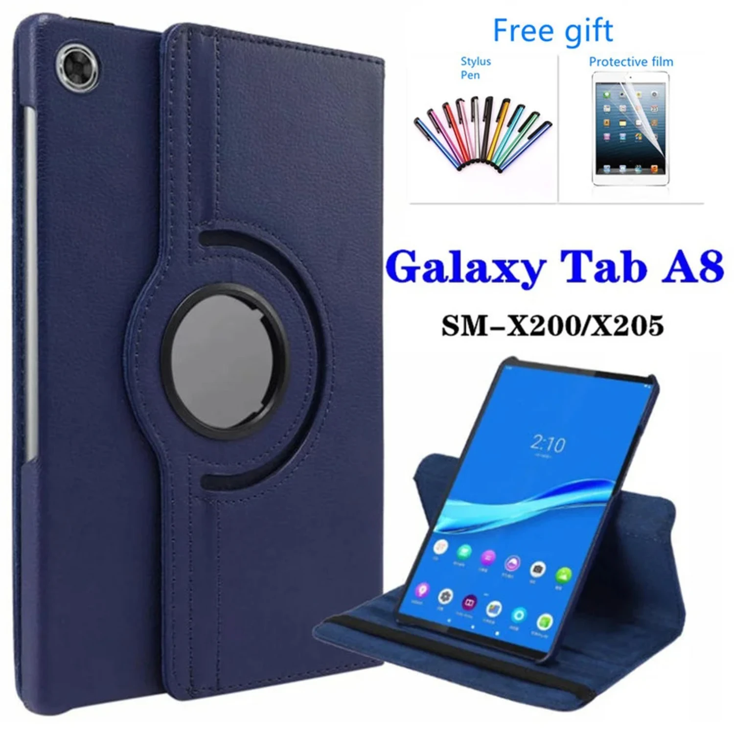 Luxurious Premium 360 Degree Rotating Leather Protective Tablet Case for Samsung Tab A8 10.5 SM-X200/SM-X205