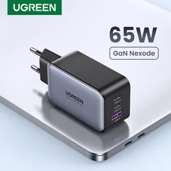 Устройство зарядное сетевое UGREEN с USB-портами и поддержкой быстрой зарядки, 65 Вт