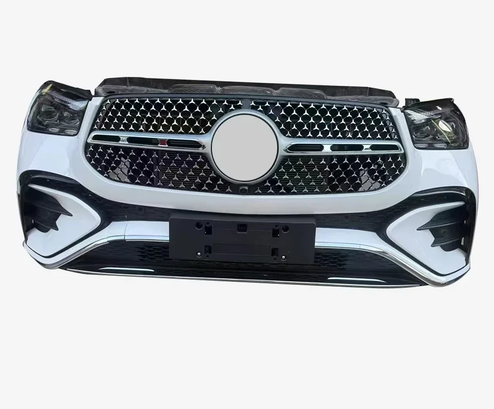 For GLE167 New Front Bumper in Red ABS Plastic with Cut-Outs and Fog Light Screw-On Features