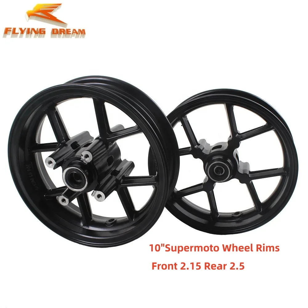 Pit Dirt Bike Motocycle GP /Motard /Supermoto On Road Tubeless Alloy Wheel , Size 2.15-10/2.50-10