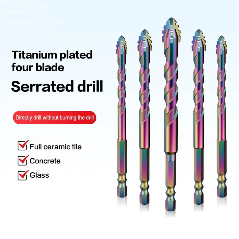 

6-12mm Four-edge Serrated Drill Bit Set Drilling Tools Tor Glass Tiles Concrete Metal Ceramics Drill Bits Set Tools