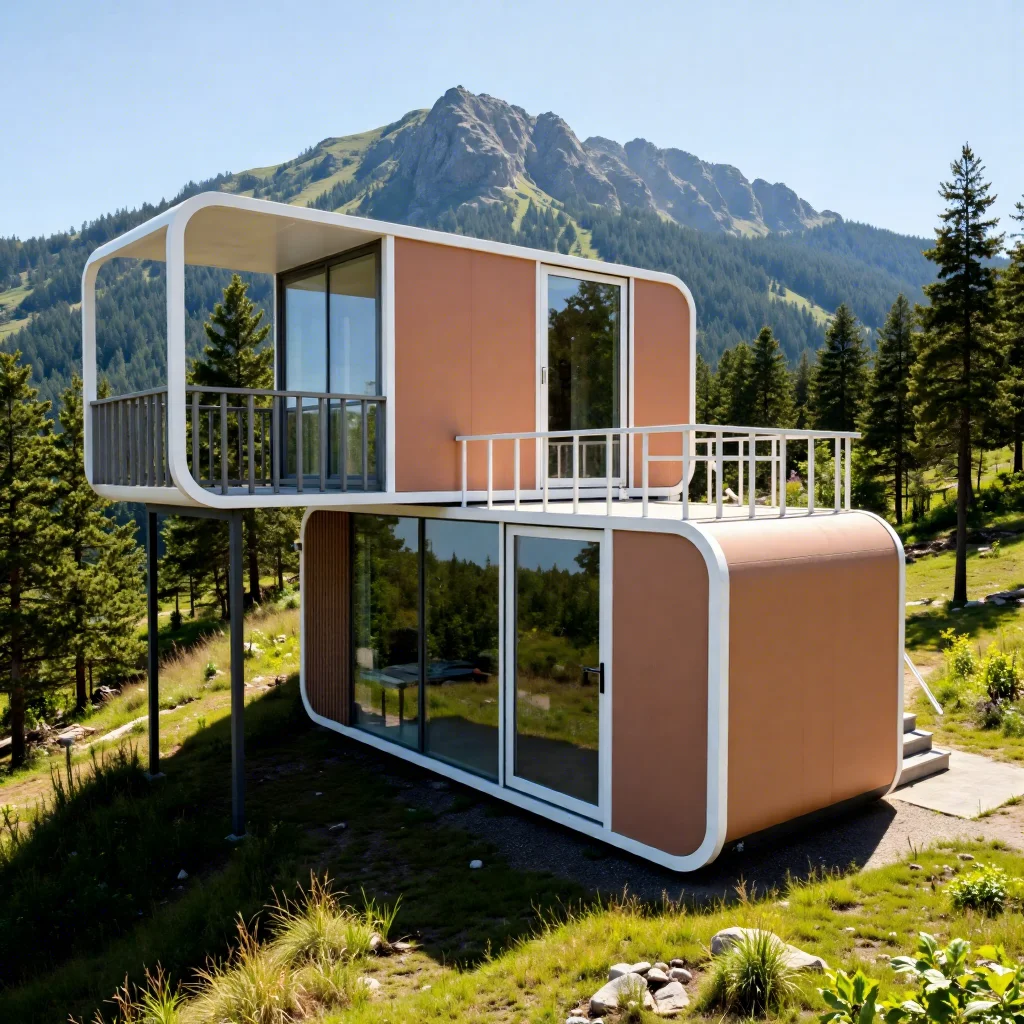 New Design 20FT 40FT Fast Construction Economic Modular Apple Cabin Prefab Tiny Container House For Hotel Resort Outdoor