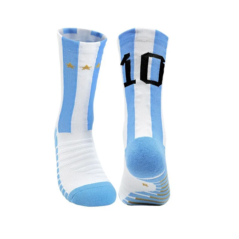 # Calcio giallo blu numero 10 #7 calzini da calcio per adulti calzini corti sportivi da uomo Outdoor Running asciugatura rapida