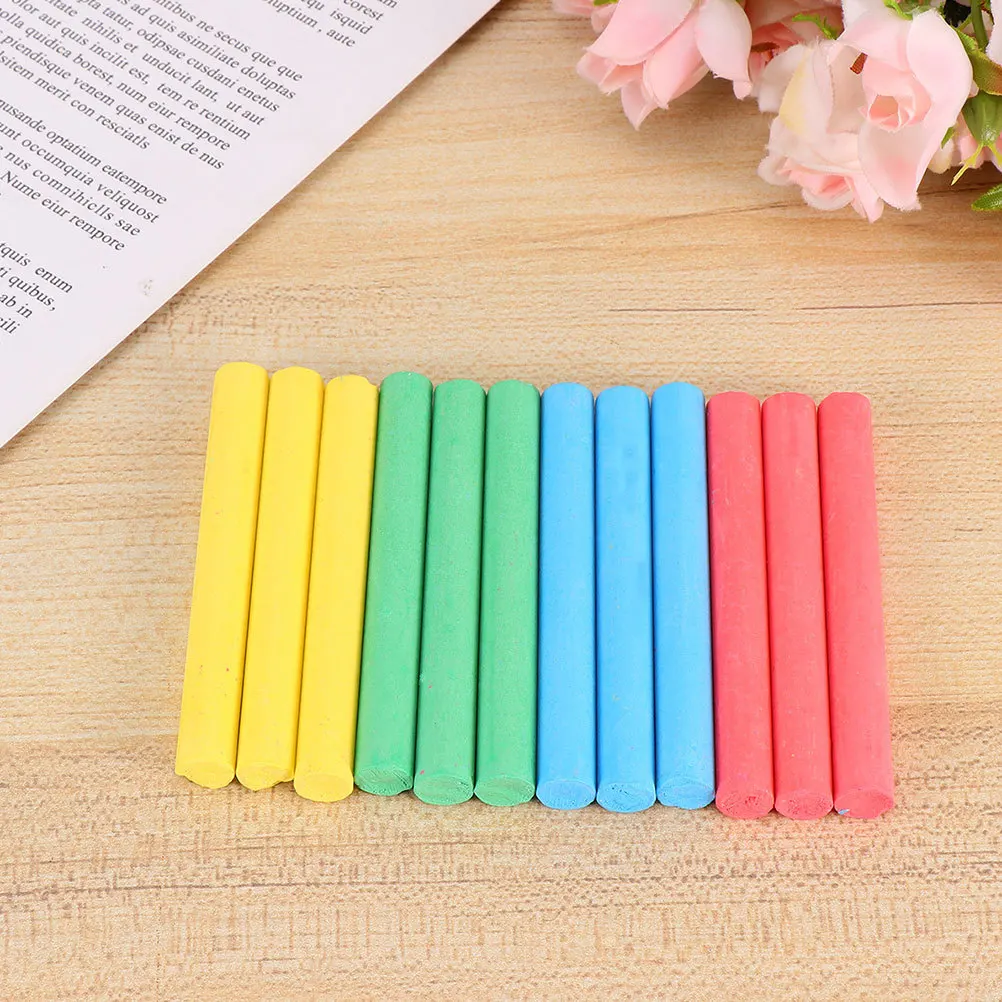 

24Pcs Colorful Chalk Dustless Water Soluble Chalk for Teachers Blackboard Graffiti Teaching Supplies Blackboard Chalks