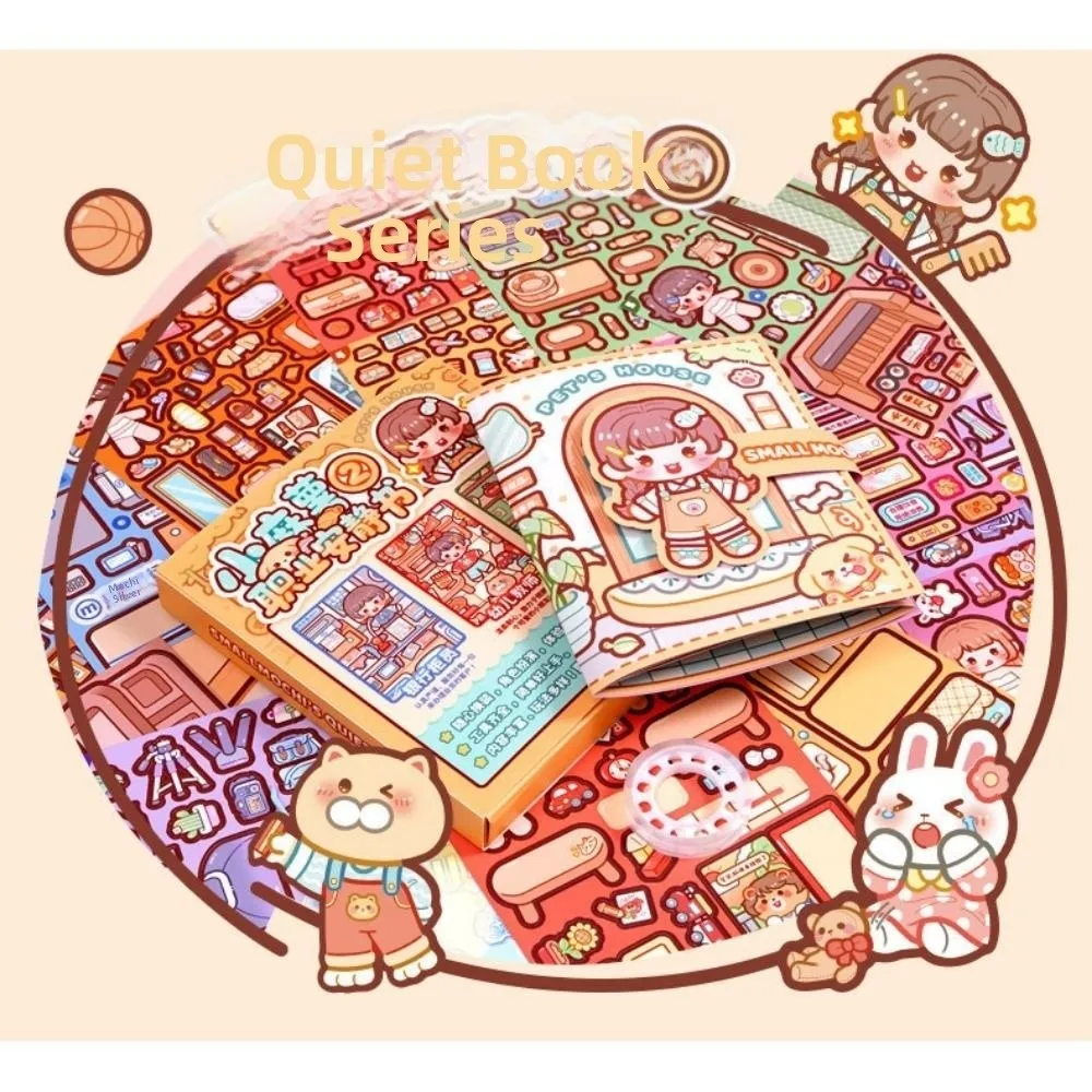 

Multicolor Occupation Quiet Book Paper 8 Kind Scene Changing Dress Sticker Set Parent-Unisex Interaction Hands Training