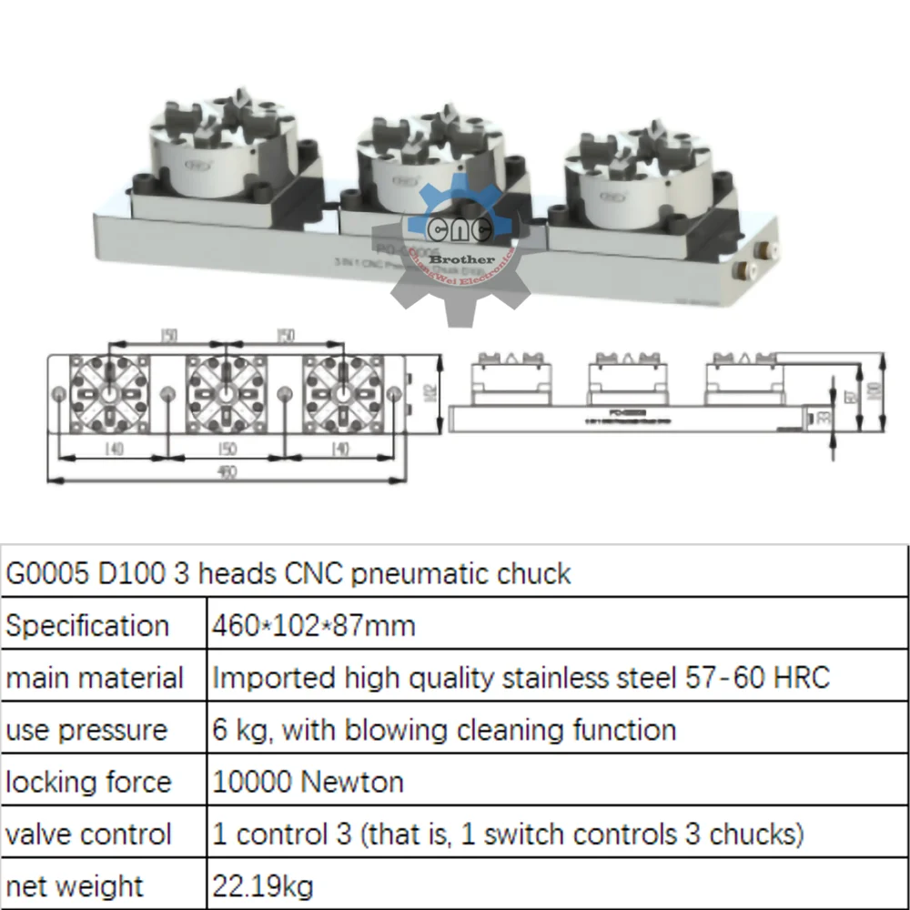 

Efficient Electrode Processing with CNC 3Head Pneumatic/4Head Manual D100 Chuck Precision Fixture Head on ER/3R Spark Machines