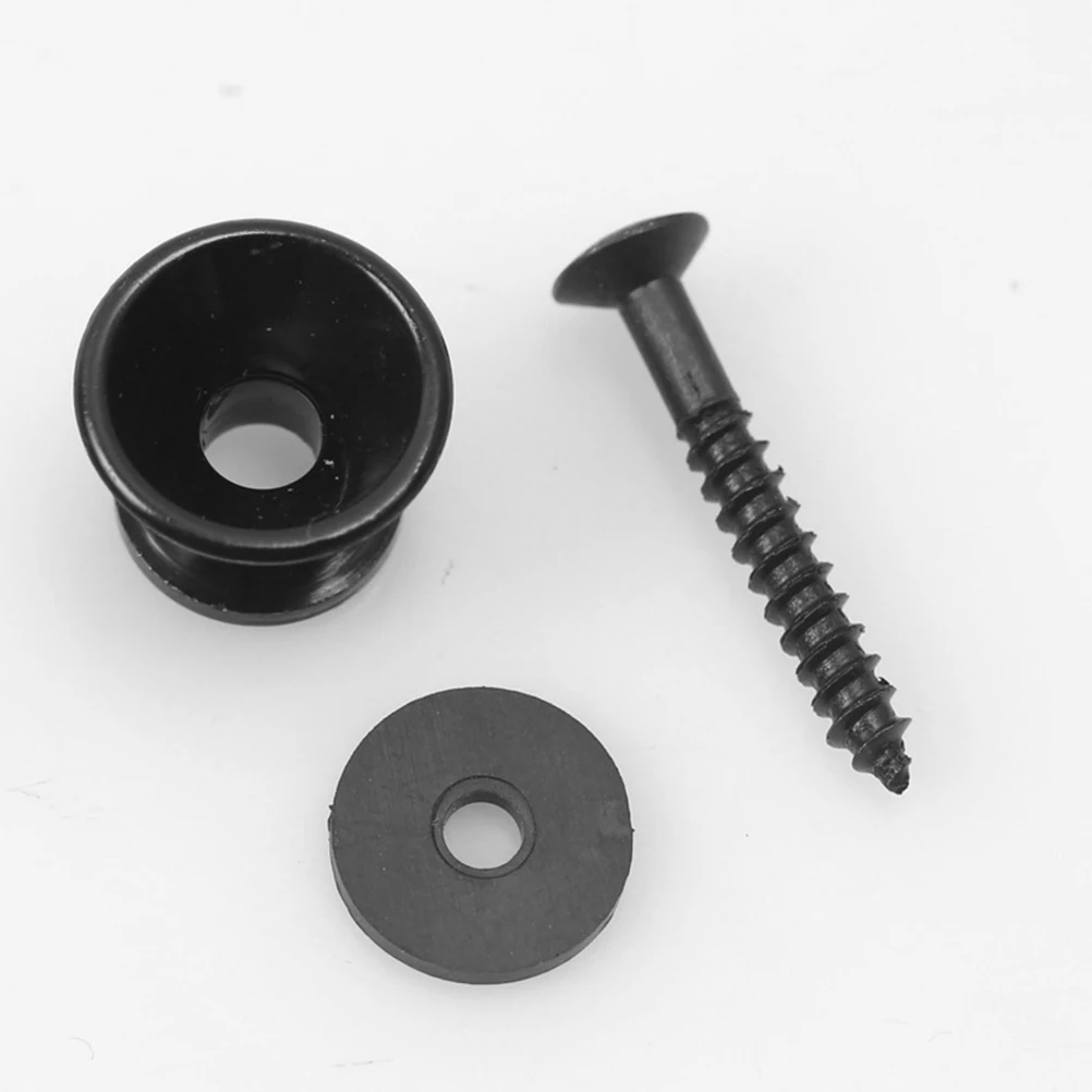 

2 Pcs Guitar Strap Buckle Lock Buttons Locking Metal Locks System Bass Fastener