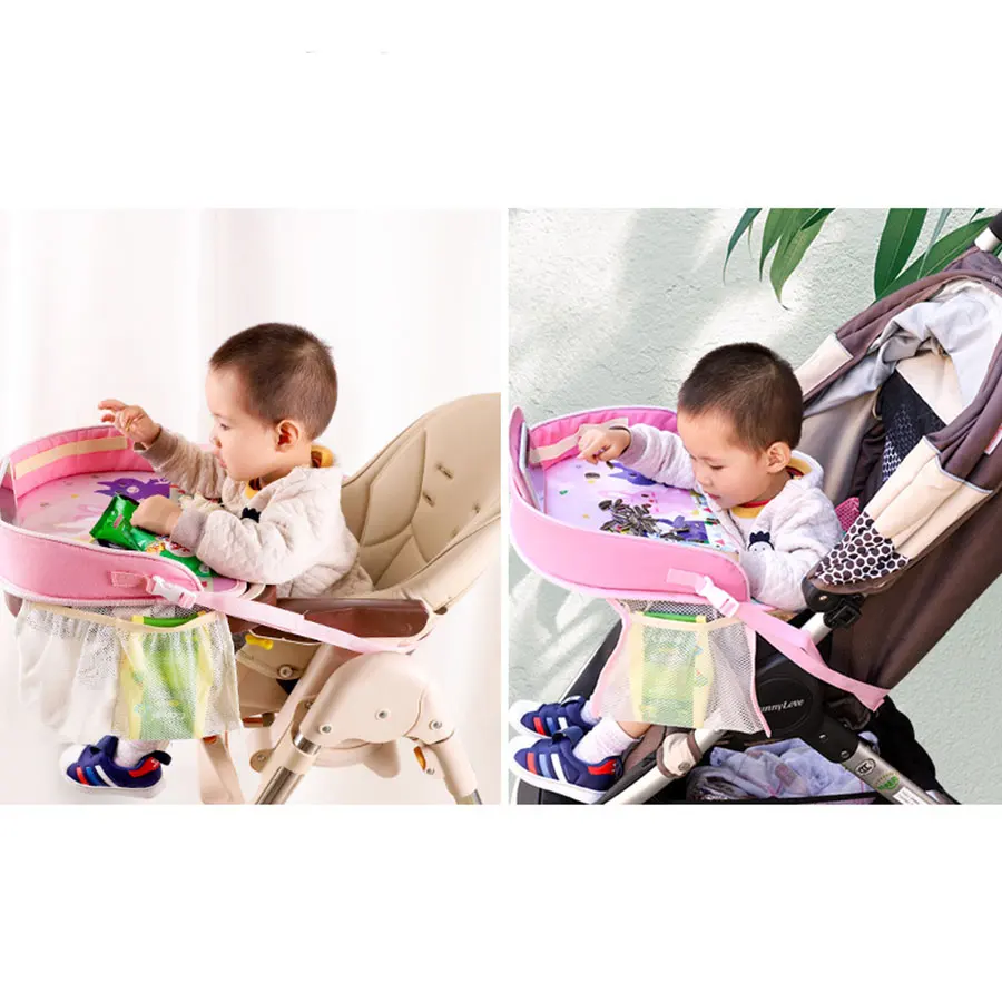 ถาดอาหารเด็กอเนกประสงค์สำหรับเบาะรถยนต์ กันน้ำ กันเปื้อน พร้อมโต๊ะกิจกรรม ถาดถอดออกได้และซักล้างได้