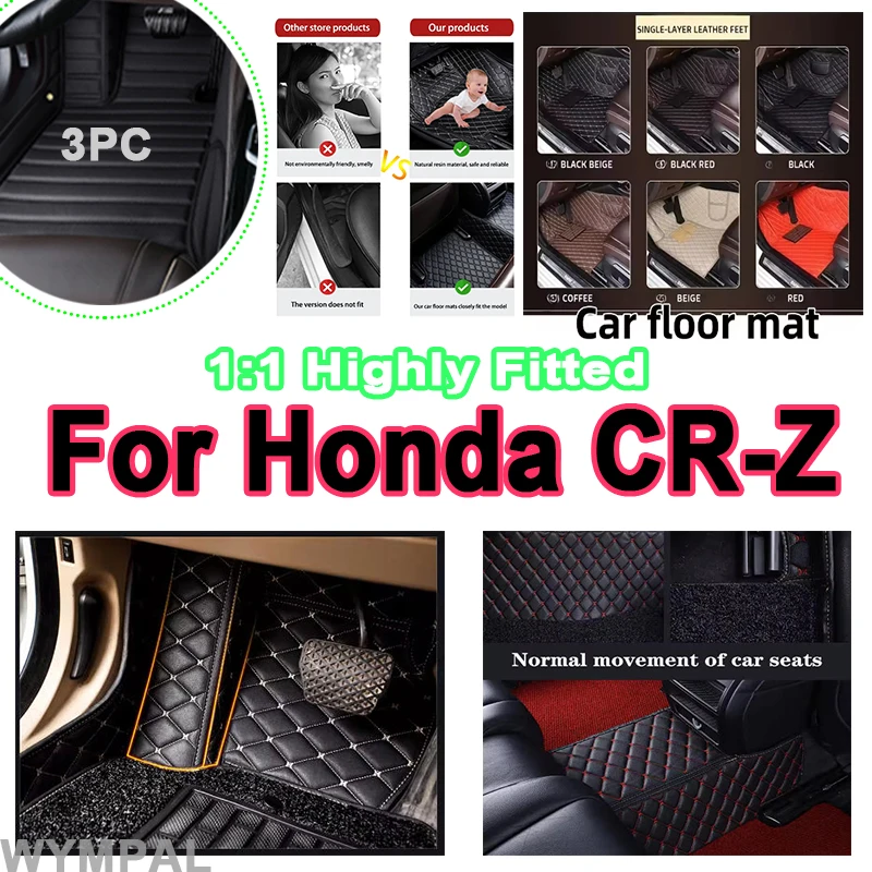 

Luxury Car Floor Mats For Honda CR-Z CRZ ZF1 ZF2 2010~2016 Mat Auto Foot Pads Rug Interior Parts Car Leather Carpet accessories