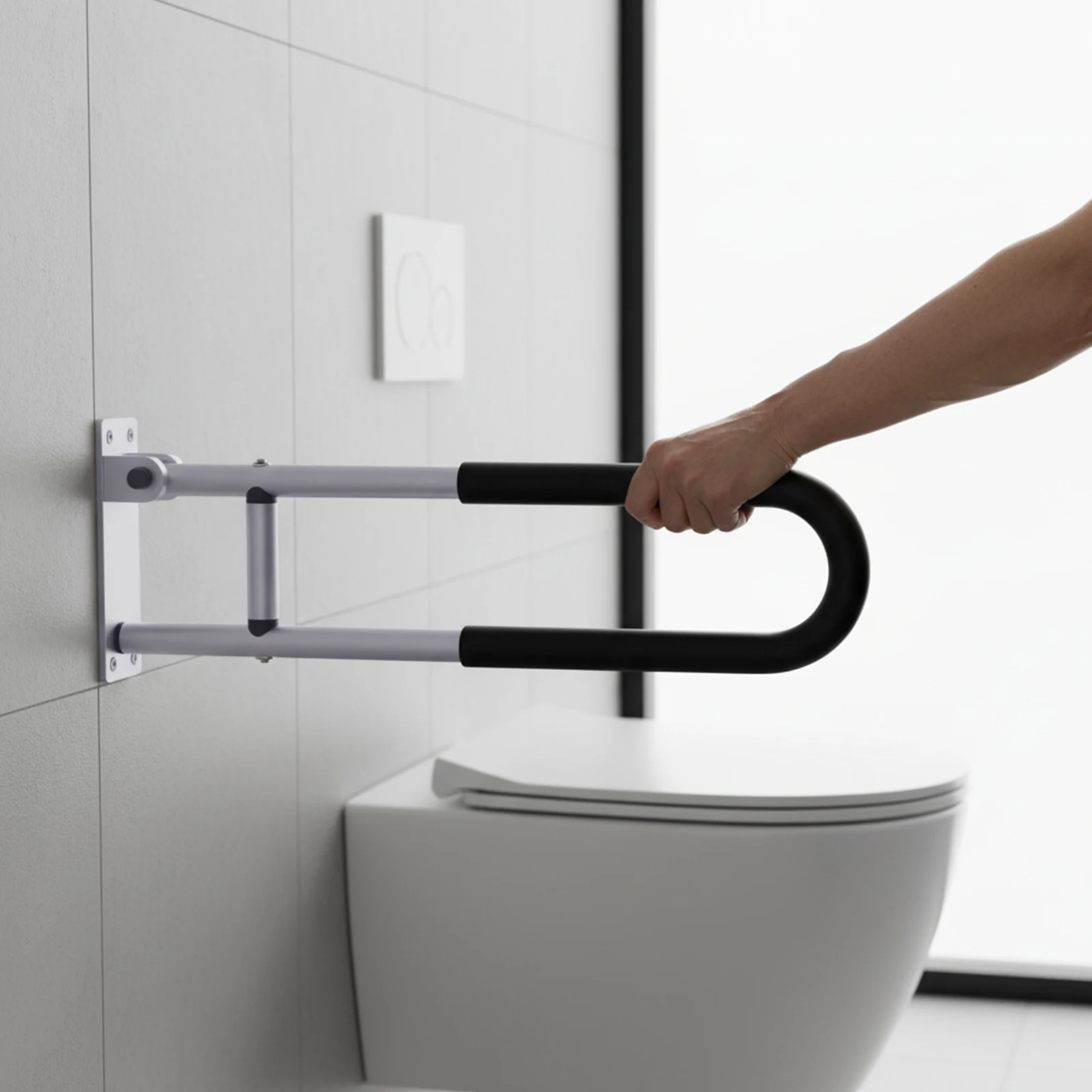 

60cm Toilet Safety Rails Foldable Bathroom Safety Support Rail Shower Handrail Aids Grab Bar Rails for Elderly Disabled Pregnant