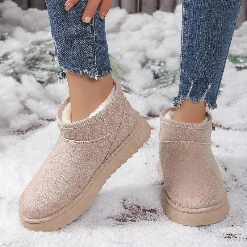 Women's Winter Snow Boots Anti-slip Wear-resistant Round Head Platform Shoes Keep Warm Middle Follow Outdoor Winter Boots 2024