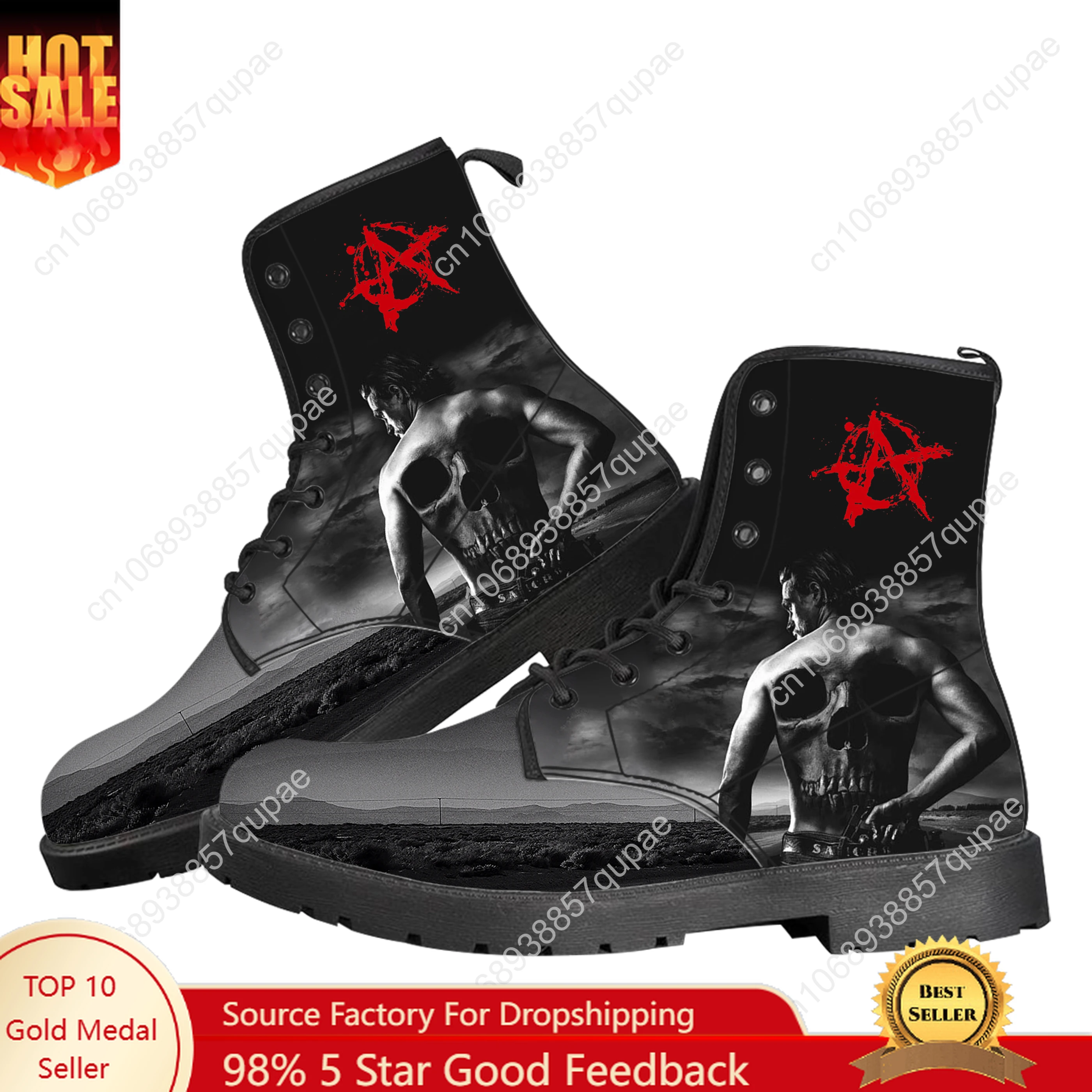 

Sons Of Anarchy SOA Casual Boots Mens Womens Teenager Shoes Fashion 3D Boot Outdoor High Quality Couple Customize Made Shoe