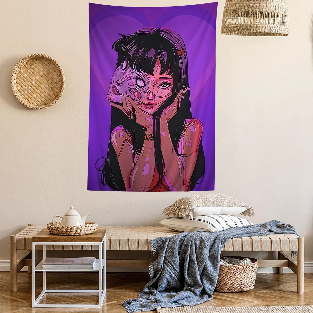 Anime Tomie Junji Ito Anime Tapestry Cheap Hippie Wall Hanging Bohemian Wall Tapestries Mandala Home Decor