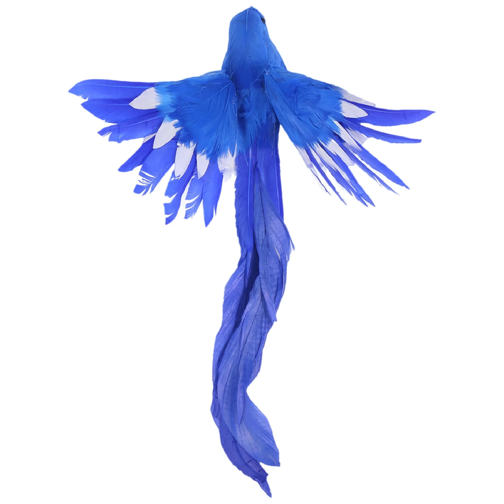 Artificial Bird Feathers Plastic Figurine Landscape Ornament Garden Decor Christmas DIY Halloween - #2(blue tail) 28 * 5 * 3cm