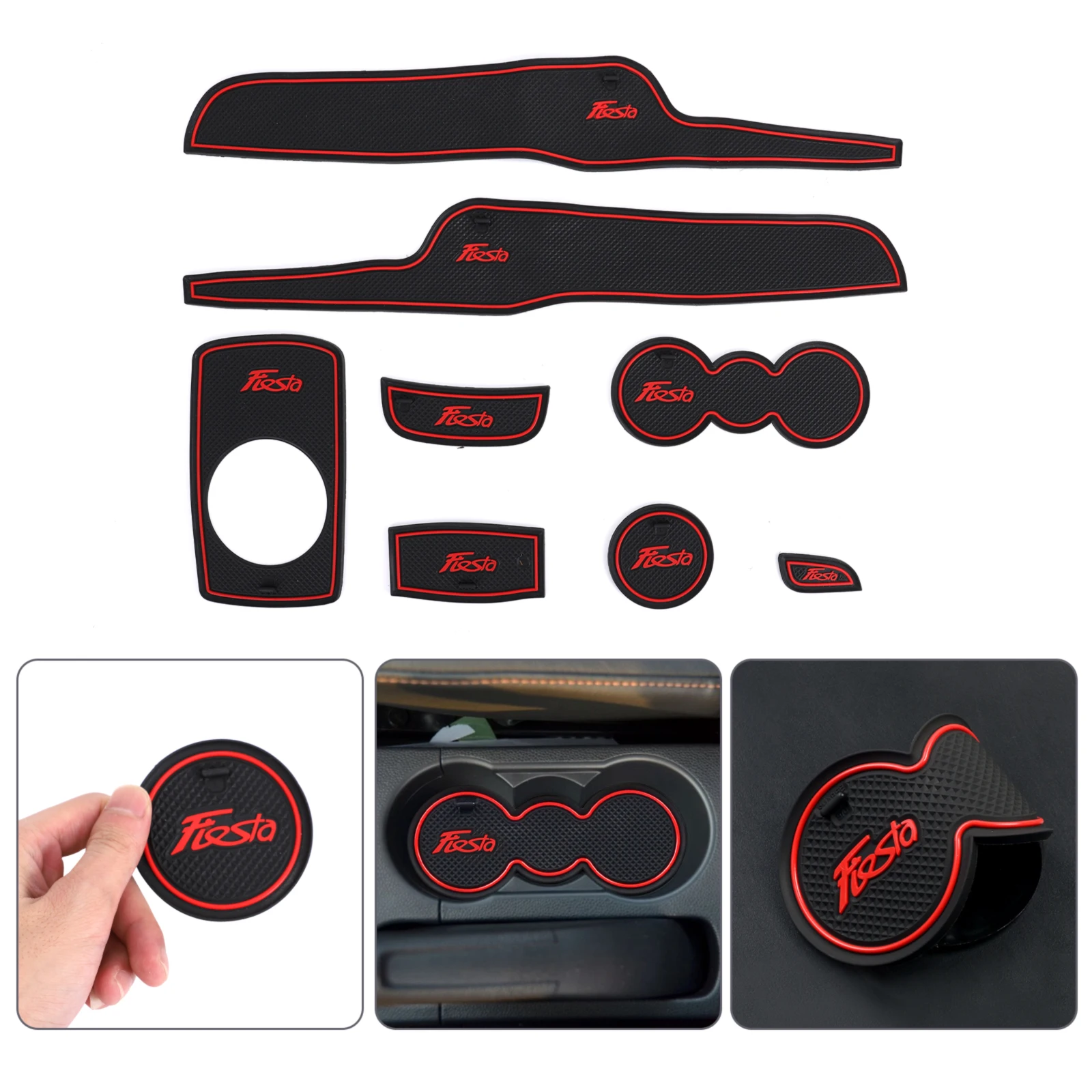 Almofada de ranhura para porta de carro, à prova de poeira, slot para portão, decoração interior do carro, para ford fiesta 2009-2014