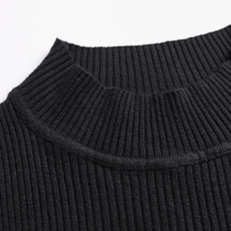 Autumn Women Slim Mock Neck Sweater Long Sleeve Warm Knit Pullovers Winter Solid Bottoming Women Casual Thickened Sweaters