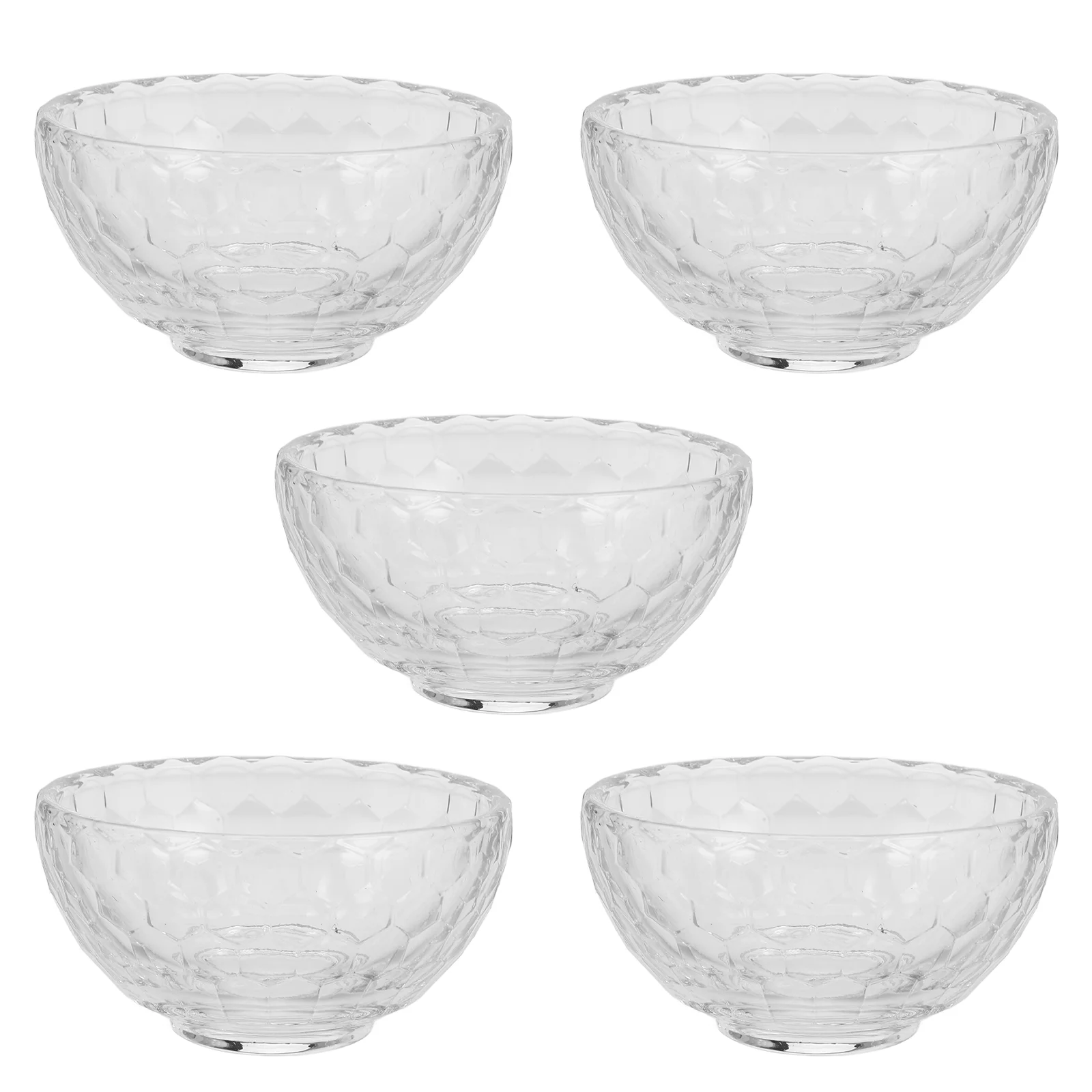 5 Pcs Crystal Bowl Small Bowls Cereal Candy Dishes Decorative Glass Salad Clear Japanese