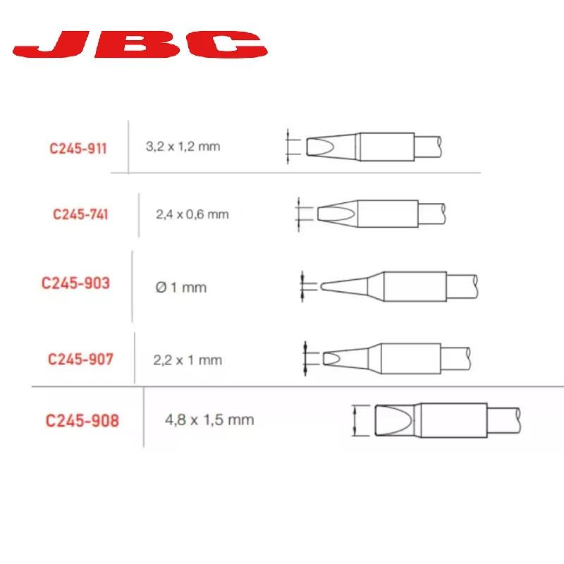 Original JBC C245 Lötkolbenspitzen Universal-Präzisionsreparaturwerkzeug passend für JBC T245-A Sugon T26/T26D Lötgriff