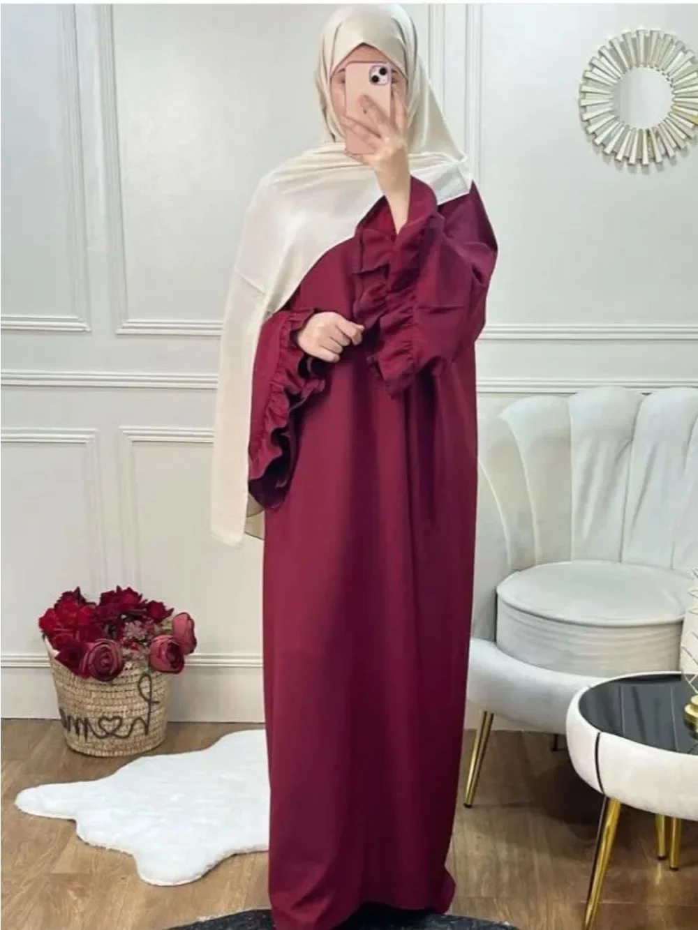 Abaya สําหรับชุดสตรี Ramadan มุสลิม Saudi อาหรับยาว Robe โมร็อกโกดูไบ Abayas Kaftan อิสลาม Vestidos Largos 2025 Jalabiya