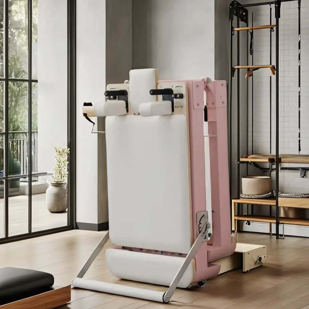 Advanced Folding Aluminum Pilates Reformer Space-Saving Health Feature for Studio Use