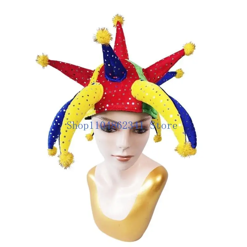 5asd قبعة المهرج قبعات المهرج الهالوين زي الحفلات المضحكة لحفلات العطلات التنكرية