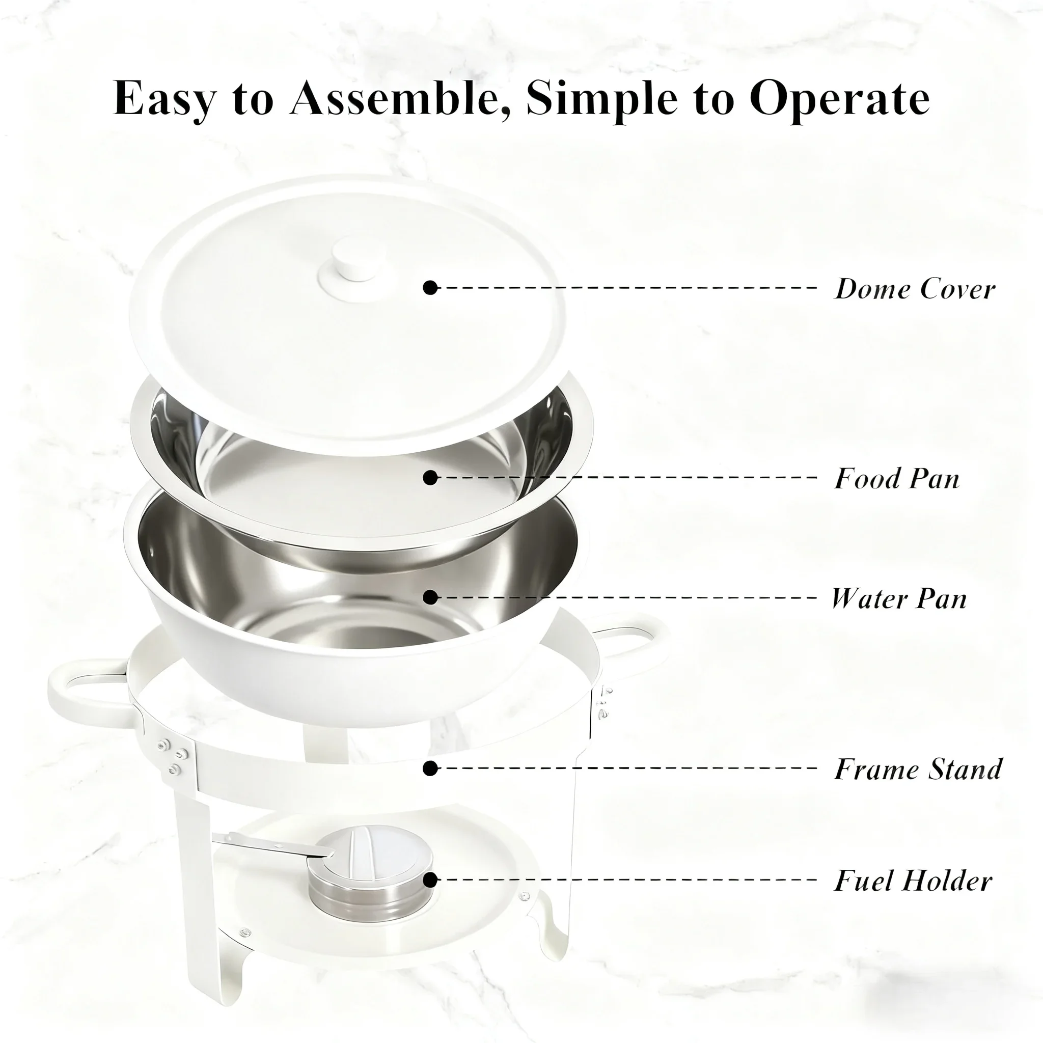 Chafing Dishes for Buffet 1/2/4 Pack, Stainless Steel Chafer Set for Parties, Wedding, Birthday, Catering, Church Events