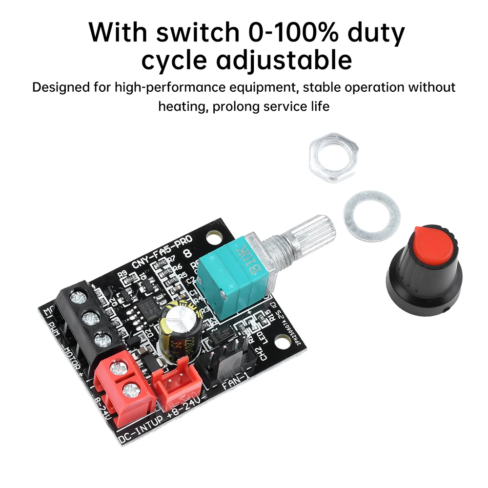 DC 8-24V 5A 4-wire Voltage Regulator Violent Fan Speed Controller DC Brushless Motor PWM Speed Controller With Switch