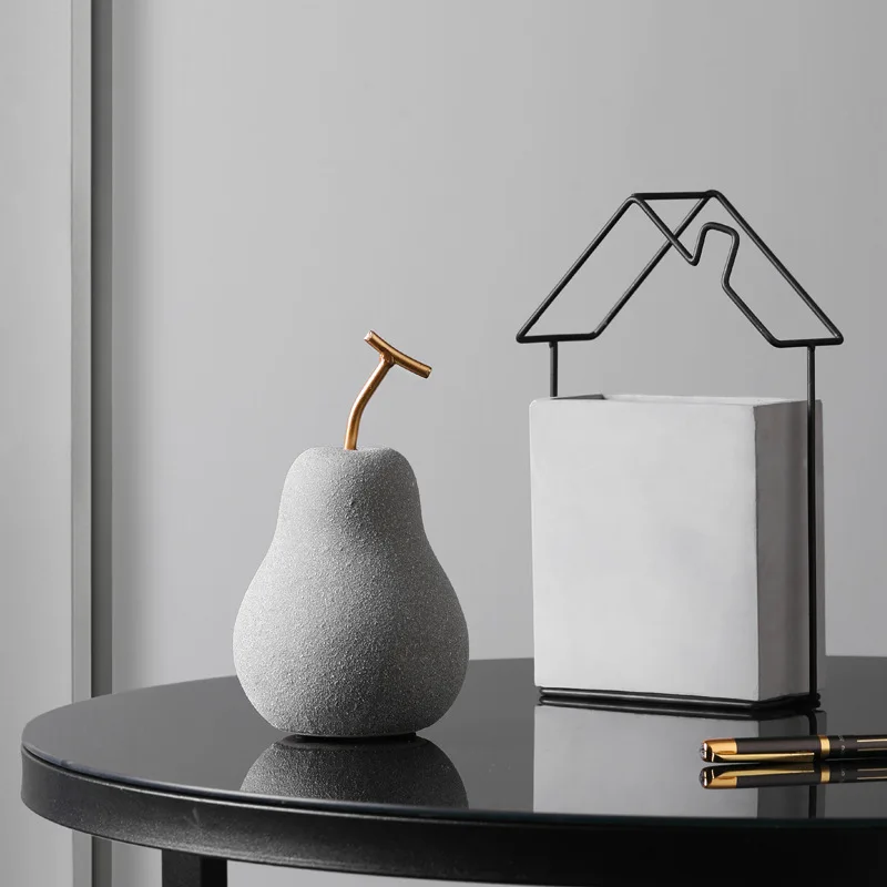 

Fruit Pear Decoration, Minimalist Color Scheme, Simulated Home, Living Room, Office Desktop Decoration Sculpture