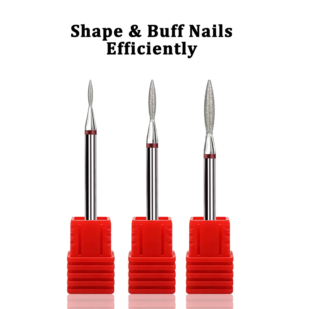 3pcs Chrome Diamond Nail Drill Bits Blunt-ended Pro Russian Cuticle Bit for Drills Dead Skin Cleaner Nails Pre-treatment Too