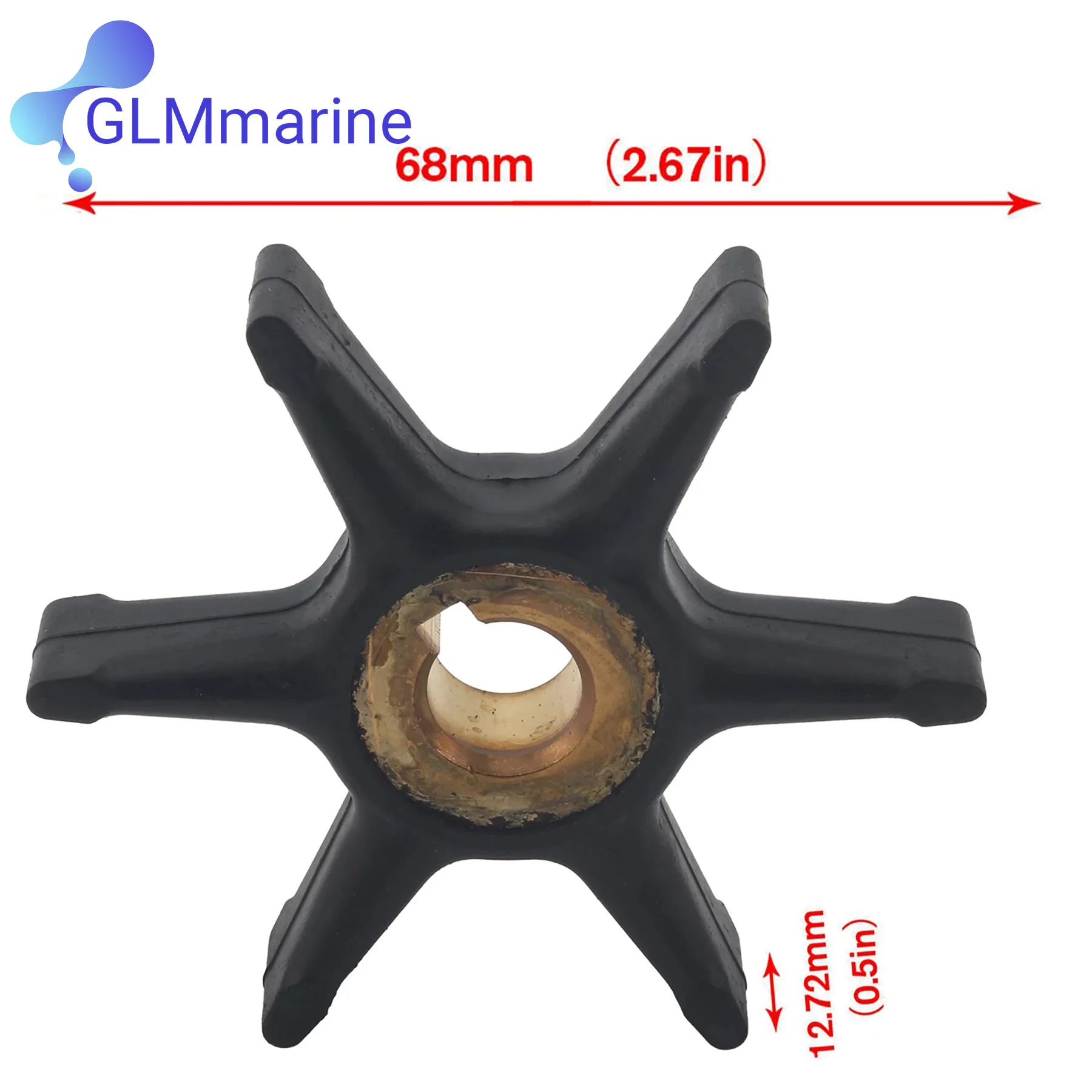 777819 Fits for Johnson Evinrude Marine 3 4 5 5.5 6 7.5 HP Outboard Engines Water Pump Impeller with Key Replaces 434424 277181